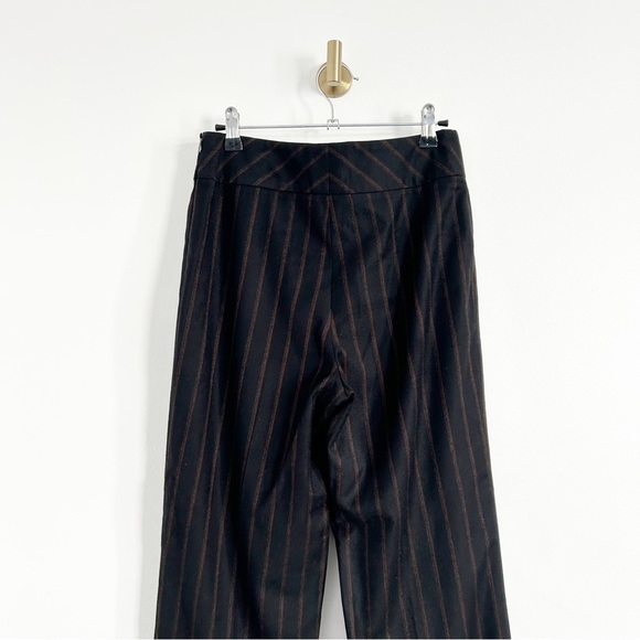 AKRIS Wool & Cashmere Black Striped Trouser Dress Pants Size US 6 - Picture 5 of 6